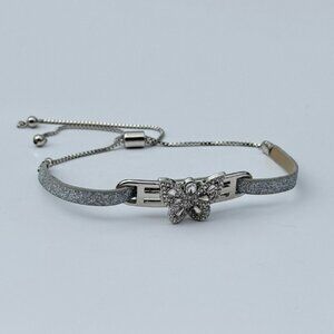 Silver-Tone Butterfly Charm Bolo Adjustable Bracelet
